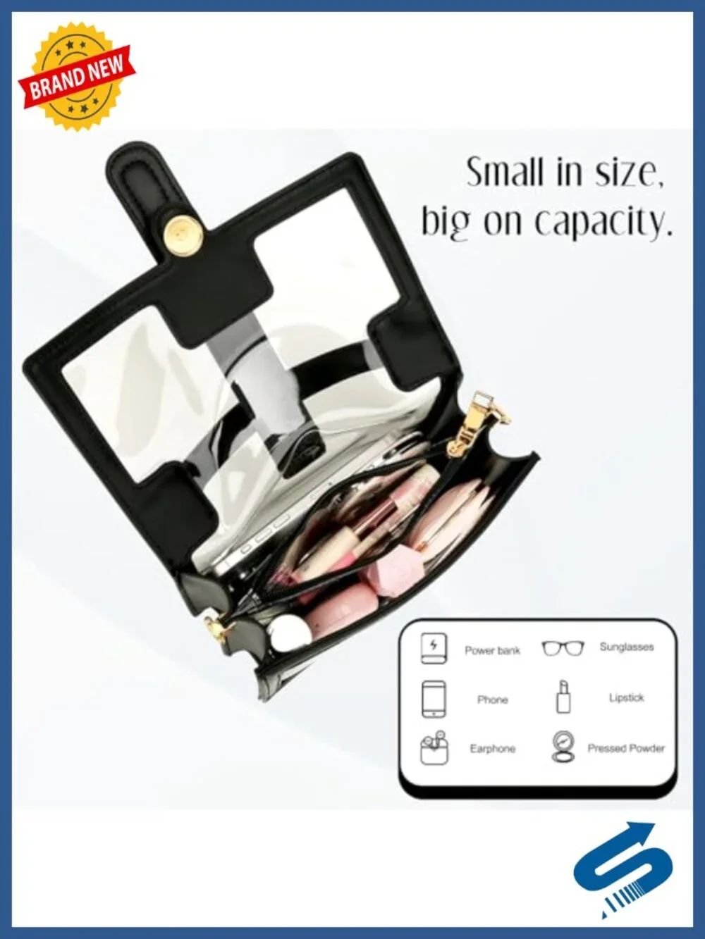 Clear Stadium-Approved Crossbody Bag with Adjustable Strap